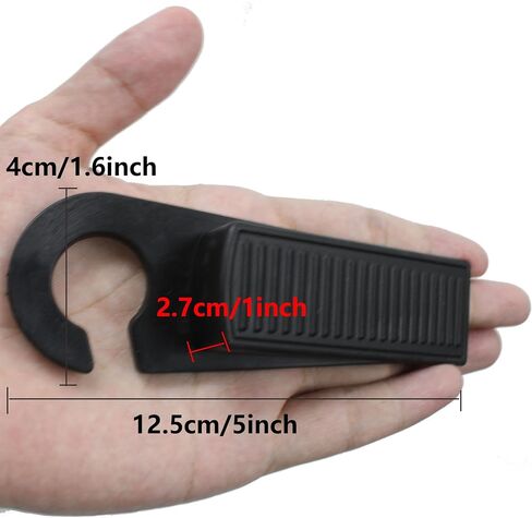 4 PCS Rubber Hook Type Door Stoppers, Door Stopper Wedges, Door Stoppers for Bottom of Door (Black) in Saudi Arabia