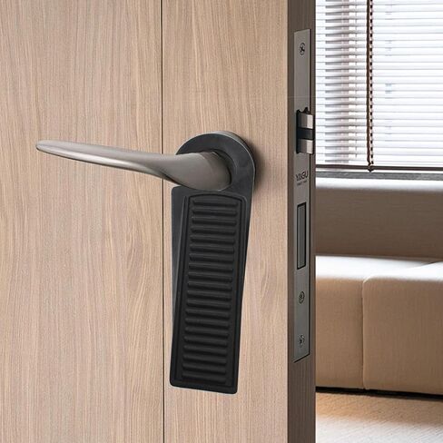 4 PCS Rubber Hook Type Door Stoppers, Door Stopper Wedges, Door Stoppers for Bottom of Door (Black) in Saudi Arabia