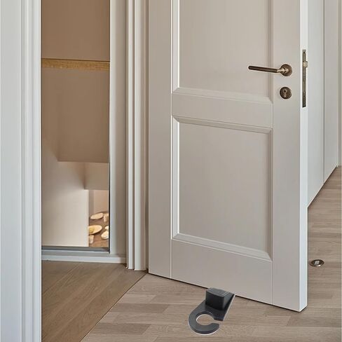 4 PCS Rubber Hook Type Door Stoppers, Door Stopper Wedges, Door Stoppers for Bottom of Door (Black) in Saudi Arabia