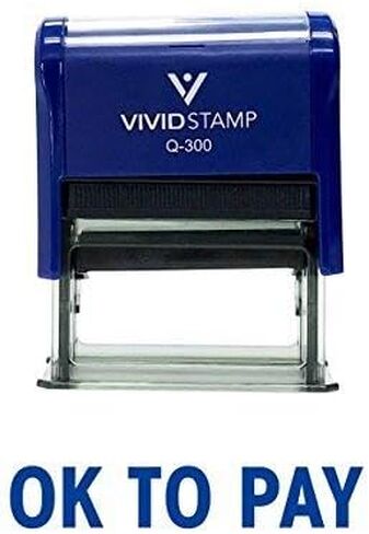 OK to Pay Self Inking Rubber Stamp (Blue Ink) - Medium in Saudi Arabia