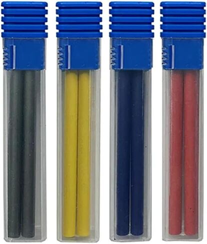 5.6mm Metal Mechanical Pencil Set with Clip Metal Mechanical Clutch Graphite Pencil Lead Pencil and 4pcs Lead For Construction, Draft Drawing, Crafting, Art Sketching (4 colors lead set) in Saudi Arabia
