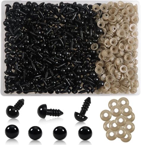 TOAOB 300pcs Safety Eyes for Amigurumis with Washers 8mm Craft Crochet Eyes for Crocheting Stuffed Animals Bears Doll Making in Saudi Arabia