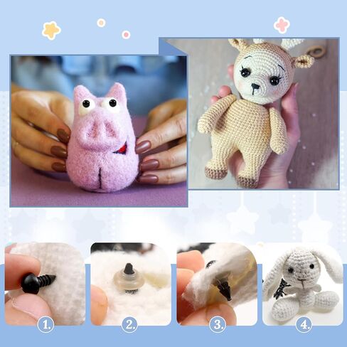 TOAOB 300pcs Safety Eyes for Amigurumis with Washers 8mm Craft Crochet Eyes for Crocheting Stuffed Animals Bears Doll Making in Saudi Arabia