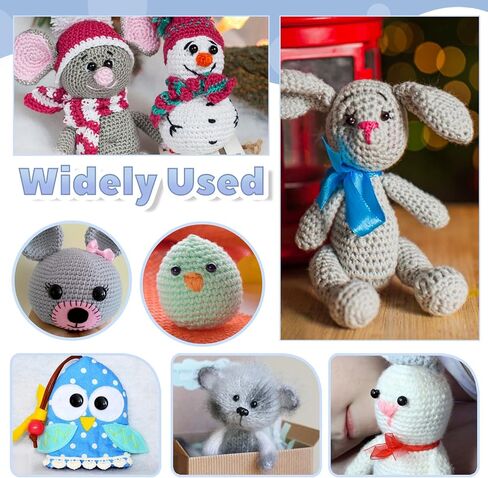 TOAOB 300pcs Safety Eyes for Amigurumis with Washers 8mm Craft Crochet Eyes for Crocheting Stuffed Animals Bears Doll Making in Saudi Arabia