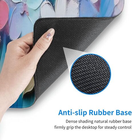 Gaming Mouse Pad, Large Non-Slip Rubber Base Mousepad, Keyboard Mouse Mat, Desk Pad with Stitched Edges, 31.5x11.8inch, Oil Flower in Kuwait