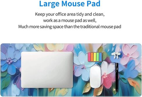 Gaming Mouse Pad, Large Non-Slip Rubber Base Mousepad, Keyboard Mouse Mat, Desk Pad with Stitched Edges, 31.5x11.8inch, Oil Flower in Kuwait