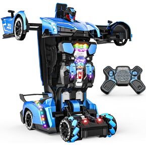 Holyton Transform Remote Control Car ، تحويل سيارات Robot RC ، مقياس 1: 10 ، سيارة لعبة مع برمجة STEM ، روبوت واحد ، مصابيح LED ، المؤثرات الصوتية ، هدية مثالية لـ 5 6 7 8 9 10 11 12 سنة فتى