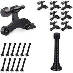 Homotek 8 Pack Hinge Pin Door Stopper with 12 Pack Spring Door Stops and Black Rubber Bumper Tips