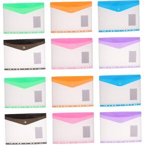 Stobok 36 PCS File File Binder Plastic File Envelope Clear Binder File Binder Bolder Banders for File Clarmes Snap Batough Bage Bag Bag Pp Ring