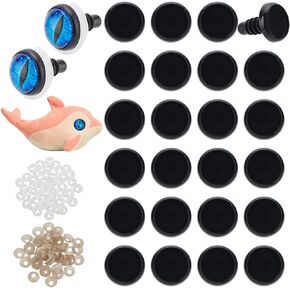 PH Pandahall 50pcs عيون السلامة عيون Cabochon إعداد 12 مم حرفة العيون العواء صينية مع غسالات بلاستيكية لدمى Amigurumi Teddy Bear Crochet Plush Making ، اعمل مع كابوشون 10 مم (صينية فقط)