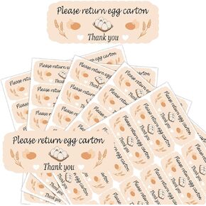 480 Pcs Please Return Egg Carton Stickers 1 x 2.65 Inch Farm Fresh Eggs Carton Labels Egg Stickers for Egg Package