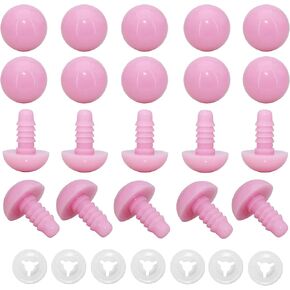 Bestcyc 1 Box (50pcs) عيون سلامة بلاستيكية بلاستيكية 10 ملم عيون ملولبة مصممة مصممة مع غسالات لصنع DIY أو إصلاح الحيوانات المحشوة بدمى ، دمية ، لعبة ، الكروشيه ، الإمدادات