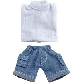 Niannyyhouse Solid Color Stil Stest Stest Cargo Cargo Shorts 1/12 BJD OB11 DOLL 4.3 بوصة (11 سم) ملحق الجسم (قصير ، أخضر)