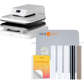 Htvront Auto Heat Press Machine و 210 ملحقات الضغط على الحرارة للضغط الحراري ، التسامي ، HTV فينيل ، مشاريع نقل الحرارة