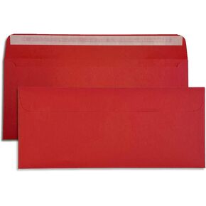 #10 Red Envelopes Self Seal - 25 Pack - Red #10 Envelopes with Peel & Stick Flap