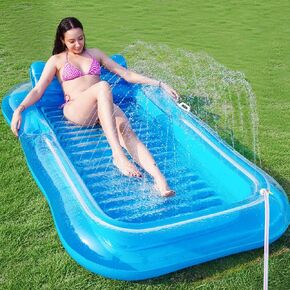 تطفو حمام السباحة القابل للنفخ مع الرشاش ، 78 "× 48" حمام السباحة يطفو على البالغين مع وسادة ، 3 في 1 سرير دباغة ، طوف ساع