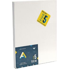 بدائل الفن مجموعة لوحات قماش ، 11 "× 14" ، أبيض