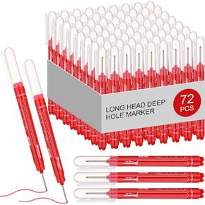 72 PCS علامة ثقب عميق كبير علامة NIB الطويلة رئيس العميق العميقة العلامة العلامة المائية العميقة العميقة العلامات العميقة لعلامات البناء النجار متعددة الأغراض لمكتب النجارة الخشبية