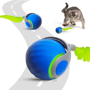 TAPY TAIL CAT TOY 2.0 ، لعبة كرة القط التفاعلية للقطط الداخلية بالملل ، كرة PET ATOMATION MOVING ، تعديل سرعتين مع ذيل بديل