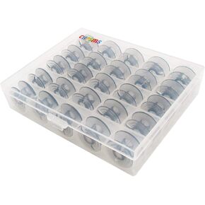 CKPSMS Brand -#493555 Plastic bobbins Compatible with Elna 300,1010,1500,1600,2002,6005,7000 Babylock BL16, BL18 (25PCS+Box)