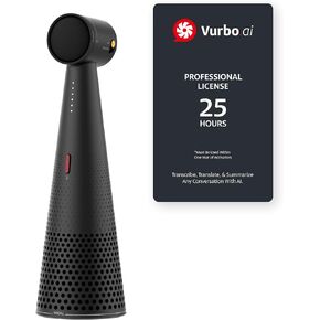 Ipevo Vocal AI Bluetooth Seeperphone + Vurbo.ai Pro Software ، Transcription في الوقت الفعلي ، ترجمة لـ 93 لغة ، تلخيص ، دقائق اجتماعات ، تدوين الملاحظات ، عمر بطارية 40 ساعة ، حلول الذكاء الاصطناعي