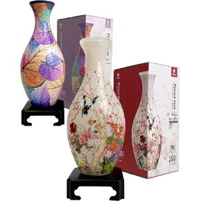 Pintoo 3D Puzzle Vase Unique Flower Vase Made by 160 Curved Plastic Puzzle Pieces S1035 & S1034 Bundle Sale
