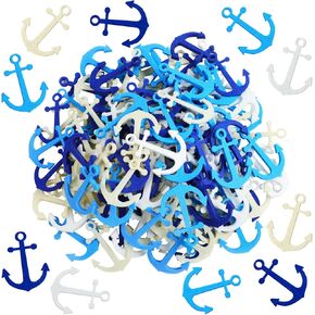 Fanfanwin 200 Pcs Nautical Anchor Craft Decor Felt Anchor Cruise Party Favor 2.5 Inch Mixed Color Summer Laser Cutout Embellishment Craft for Nautical Party Beach Weddings Decorations