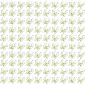 Patikil 100pcs الفراشات للحرف اليدوية ، 1 "شبك سلك بريق الفراشة الفراشات الأورجانزا لديكور ديكور ديكور ديكور الزفاف ، الأرجواني الخفيف