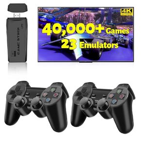HRYYDS 2025 Retro Gaming Console Pro 4K HDMI with 40,000+ Built-in Classic Video Games - Plug & Play Game Stick for TV with 2 Wireless Controllers | 23 Emulator Support