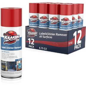 Kraken Bond Label & Sticker Remover Spray - (1x6.7oz) Quick-Dissolve Adhesive Remover Spray with Citrus Scent, Removes Tar, Tape & Bumper Stickers on Multiple Surfaces, No Damage to Paint, 1 Pack
