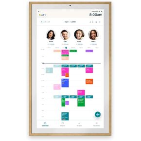 Hearth Display 27" Digital Calendar for Families, Interactive Touchscreen, Custom Wall Mount, Light Wood Frame