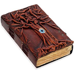 cuero Hocus Pocus Book of Tree Spells Evil Eye Prop Gifts Decorations Leather Journal Writing Book Of shadow Best Gifts For Men And Women (5"X7") (5" X 7")