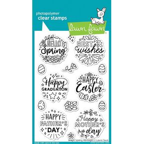 LAWN FAWN CLR Stamp MSGS, Magic Spring Messages