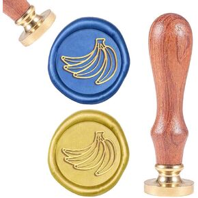 CRASPIRE WAX SEAL SEAL ختم الموز عتيقة الختم ختم الختم ختم الفواكه الرجعية 25 مم قابلة للإزالة.
