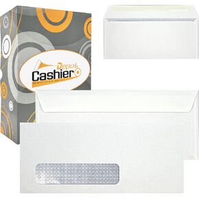 500 Cashier Depot رقم 10 أظرف أعمال أمان مع النافذة اليسرى ، 4 1/8 × 9 1/2 ، رفرف اللثة ، 24 رطل. وايت (500)
