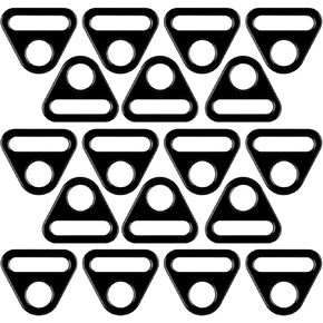 18PCS ضابط مشبك المثلث ، Triangle Metal D Rings Connectors for Web Bag Hardware Ring Ring سحر DIY- أسود