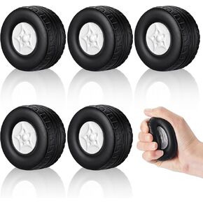 Chivao 6 PCS Racing Pu Foam Tears Toys Texeable Wheel Toys Toys Party 2.56 × 1.57 بوصة للبالغين من القلق تخفيف الأولاد في سباق الخلاصات عيد ميلاد اللوازم الأبيض الأسود