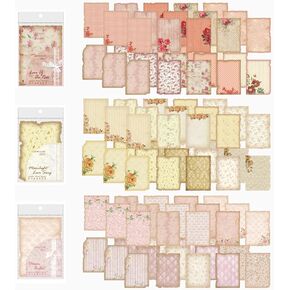 أوراق عتيقة لـ Scrapbooking (90pcs) ، مستلزمات Scrapbooking الورقية Junk Journal ، ورقة decoupage الرجعية لـ Journaling Diary Gift Wrap (Red ، B)