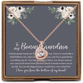 OKEYCH Stepgrandmother Stepgrandma Gift To My Bonus Grandma Necklace Bonus Grandmother Gift from Grandchildren