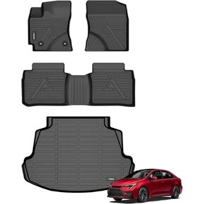 ANBINGO®-Floor Mats & Cargo Liner for Toyota Corolla Sedan 2014-2019 (Not for Hatchback or iM Models) TPE All Weather Toyota Corolla Floor Mats Corolla Accessories