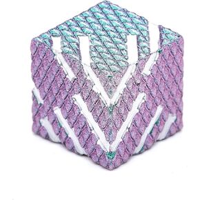 DND Dice 6-Sided Zinc Alloy Metal RPG Dice with Dragon Scale Design Gradient Colour for Dungeons and Dragons, Fantasy Tabletop Game (Ls-Grad Green Pink