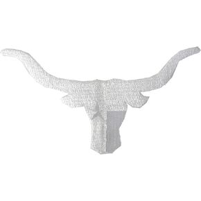 #1111W Texas Flag ، Longhorns ، الحديد التطريز الثور على تصحيح التزيين (الحجم 4/4 "x2 1/2")