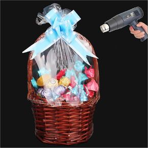 Aoukar تقلص أكياس التفاف لسلال الهدايا ، 10pcs 20x24 بوصة chear pvc حرارة تقلص الأكياس الالتفاف للخلع لتعبئة الأكياس الكبيرة لعيد الفصح ، والعطلات ، وأي مناسبة