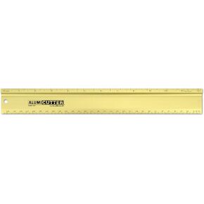 Alumicolor AlumiCutter Aluminum Straight Edge w/Inch and Metric Calibrations for Office, School, Engineering and Framing, 12IN, Silver