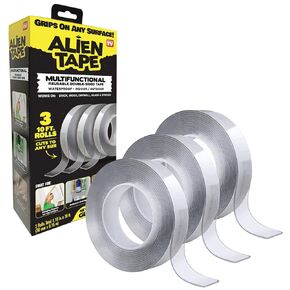 Bell+Howell alientape nano شريط مزدوج الوجه ودرع أجنبي حزمة شريط ختم متعدد الأغراض متعددة المواد القابلة للإزالة اللصق الشفافة الشريط المتصاعد شريط الإصلاح المائي كما رأينا على التلفزيون