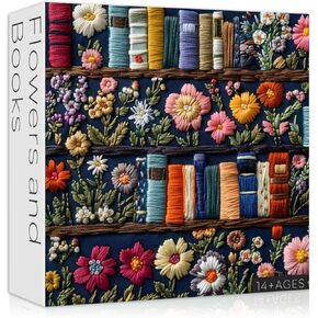pickforu صفحات الزهرة البرية اللغز Jigsaw 1000 قطعة ، فريدة من الأزهار الأزهار اللغز الرجعية التحدي الجمالي عتيقة للبالغين