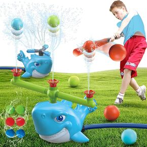 لعبة Splash Baseball Outdoor Water Toy ، مجموعة رش الحوت 3 في 1 ، لعبة DIY Assembly Kids