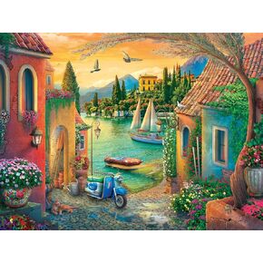 Ravensburger European Villa Views 750 قطعة أحجية كبيرة التنسيق | مشهد البحيرة كومو الأيقوني من قبل إدوارد | مثالي للحيرة على مهل