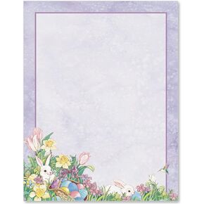 Paperdirect Stunning Heavenly Cross Folded Hands Easter Flowers Spring Theme Paper Stationery, Border Paper, Letterhead 8.5 x 11, 25 sheets, Elegant Premium Writing Paper, Decorative Printer Paper