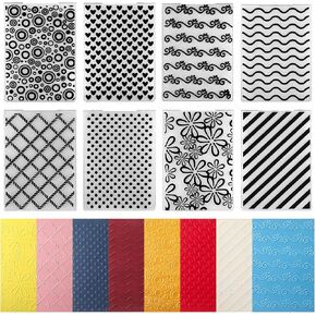 8 Pieces Embossing Folders Embossing Machine Template Paper Card Embossing Stencil for Card Making DIY Flower Scrapbook Photo Album Craft Decoration, 5.9 x 4.1 Inch